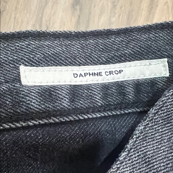 Citizens Of Humanity Jeans Daphne Vintage Black Ankle Cropped Wide Leg Fray Hem - Picture 12 of 13